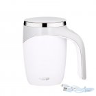 Portable Automatic Magnetic Stirring Coffee Mug Rechargeable 304 Stainless Steel Electric Mixing Cup Self Mixing Coffee Tumbler white rechargeable