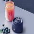 Portable Blender  Portable Juicer Blender With 6 Stainless Steel Blades  Motor Base  Button  1500mA Battery Personal Size Blender Juicer Cup For School pink