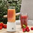 Portable Blender  Portable Juicer Blender With 6 Stainless Steel Blades  Motor Base  Button  1500mA Battery Personal Size Blender Juicer Cup For School pink