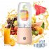 Portable Blender  Portable Juicer Blender With 6 Stainless Steel Blades  Motor Base  Button  1500mA Battery Personal Size Blender Juicer Cup For School pink