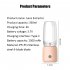 Portable Blender  Portable Juicer Blender With 6 Stainless Steel Blades  Motor Base  Button  1500mA Battery Personal Size Blender Juicer Cup For School White