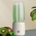 Portable Blender  Portable Juicer Blender With 6 Stainless Steel Blades  Motor Base  Button  1500mA Battery Personal Size Blender Juicer Cup For School White