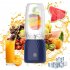 Portable Blender  Portable Juicer Blender With 6 Stainless Steel Blades  Motor Base  Button  1500mA Battery Personal Size Blender Juicer Cup For School White