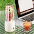 Portable Blender  Portable Juicer Blender With 6 Stainless Steel Blades  Motor Base  Button  1500mA Battery Personal Size Blender Juicer Cup For School White