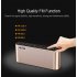 Portable Bluetooth Speaker Wireless Handsfree Pocket Audio Speaker Subwoofer HiFi LED Display Speaker with Mic  Gold  Official standard