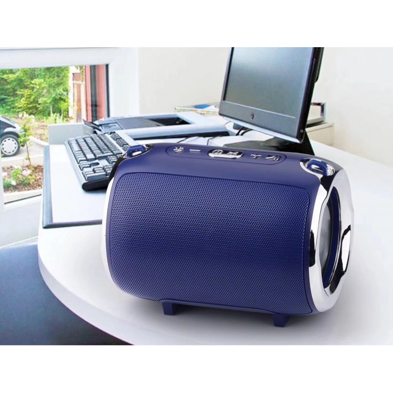 Portable Bluetooth Speaker S518 Straps Support FM/TF Card / AUX / Mobile Phone Call Audio Notebook Speaker blue
