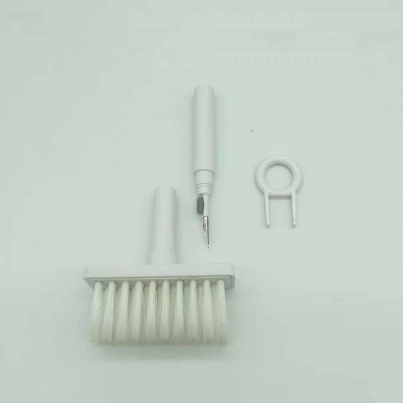 Portable Bluetooth-compatible Earplug  Cleaning  Pen High-density Brush Metal Nib Computer Mobile Phone Keyboard Cleaning Brush White set