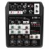 Portable Bluetooth compatible 4 channel Audio  Mixer Sound Mixing Console Usb Interface C4 Mixer For Stage Performances Network Anchors Music Creation Eu plug