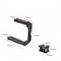 Portable C type Stabilizing Handle Bracket Handheld Grip Hot Shoes Holder Convenient U shaped Mobile Phone Flash Light Folding Support black