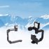 Portable C type Stabilizing Handle Bracket Handheld Grip Hot Shoes Holder Convenient U shaped Mobile Phone Flash Light Folding Support black