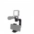 Portable C type Stabilizing Handle Bracket Handheld Grip Hot Shoes Holder Convenient U shaped Mobile Phone Flash Light Folding Support black