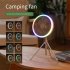 Portable Camping Fan With Adjustable Brightness LED Light USB Rechargeable Outdoor Camping Fan Tent Hanging Fan With Remote Control For Outdoor Travel Fishing P