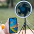 Portable Camping Fan With Adjustable Brightness LED Light USB Rechargeable Outdoor Camping Fan Tent Hanging Fan With Remote Control For Outdoor Travel Fishing P