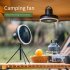 Portable Camping Fan With Adjustable Brightness LED Light USB Rechargeable Outdoor Camping Fan Tent Hanging Fan With Remote Control For Outdoor Travel Fishing P