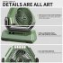 Portable Camping Fan With LED Light Rechargeable 6000Mah Outdoor Camping Fan 6    Rotation Tent Fan For Travel Fishing Picnic Green Rotation