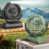 Portable Camping Fan With LED Light Rechargeable 6000Mah Outdoor Camping Fan 6    Rotation Tent Fan For Travel Fishing Picnic Green Rotation