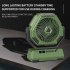 Portable Camping Fan With LED Light Rechargeable 6000Mah Outdoor Camping Fan 6    Rotation Tent Fan For Travel Fishing Picnic Green Rotation