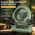 Portable Camping Fan With LED Light Rechargeable 6000Mah Outdoor Camping Fan 6    Rotation Tent Fan For Travel Fishing Picnic Green Rotation