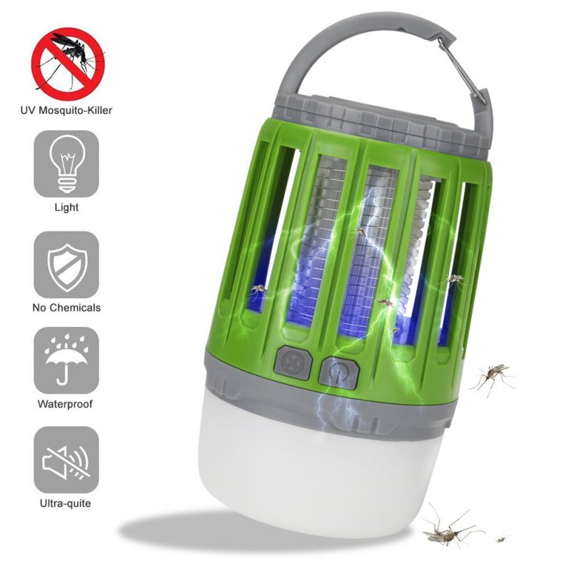 Portable Camping  Lamp Led Usb Rechargeable Anti-mosquito Bug Insect Trap Lamp Non-radiation Tent Light green