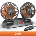 Portable Car Cooling Fan, 360 Degree Rotatable Dual Head Fan With 2 Speed, 360 Degree Rotatable Vehicle Fan For Sedan SUV RV Boat Auto Golf Carts 24V Type