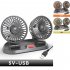 Portable Car Cooling Fan  360 Degree Rotatable Dual Head Fan With 2 Speed  360 Degree Rotatable Vehicle Fan For Sedan SUV RV Boat Auto Golf Carts 12V