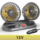 Portable Car Cooling Fan, 360 Degree Rotatable Dual Head Fan With 2 Speed, 360 Degree Rotatable Vehicle Fan For Sedan SUV RV Boat Auto Golf Carts 12V