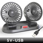 Portable Car Cooling Fan, 360 Degree Rotatable Dual Head Fan With 2 Speed, 360 Degree Rotatable Vehicle Fan For Sedan SUV RV Boat Auto Golf Carts USB Type