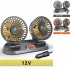Portable Car Cooling Fan  360 Degree Rotatable Dual Head Fan With 2 Speed  360 Degree Rotatable Vehicle Fan For Sedan SUV RV Boat Auto Golf Carts 24V Type