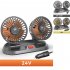 Portable Car Cooling Fan  360 Degree Rotatable Dual Head Fan With 2 Speed  360 Degree Rotatable Vehicle Fan For Sedan SUV RV Boat Auto Golf Carts 12V