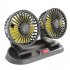 Portable Car Cooling Fan  360 Degree Rotatable Dual Head Fan With 2 Speed  360 Degree Rotatable Vehicle Fan For Sedan SUV RV Boat Auto Golf Carts 24V Type