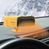 Portable Car Heater  2 in 1 Fast Heating And Cooling Fan  Auto Heater Defroster Windshield Defogger  Plugs In Cigarette Lighter  360 Degree Rotation  12V  yello