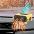Portable Car Heater  2 in 1 Fast Heating And Cooling Fan  Auto Heater Defroster Windshield Defogger  Plugs In Cigarette Lighter  360 Degree Rotation  12V  yello