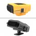 Portable Car Heater  2 in 1 Fast Heating And Cooling Fan  Auto Heater Defroster Windshield Defogger  Plugs In Cigarette Lighter  360 Degree Rotation  12V  yello