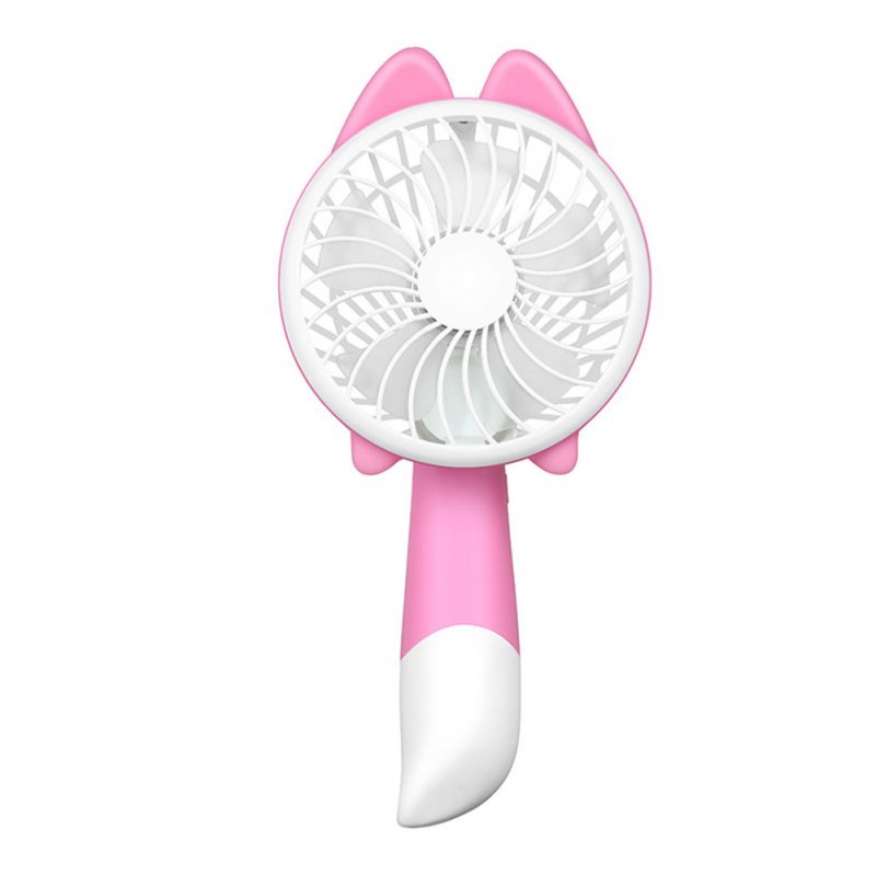 Portable Cartoon Mini Handheld USB Charging Fan for Student Office Supplies X6-pink