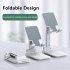Portable Cell phone Holder Adjustable Angle Lazy Desktop Holder Folding Mobile Phone Bracket white
