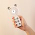 Portable Cellphone Mounted USB Rechargeable Fan Handheld Suction Cup Mobile Phone Bracket Fan with LED Light  White Bear