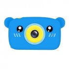 Portable Children Camera Digital Mini Bear Cartoon Camera Long Battery Life Camera blue
