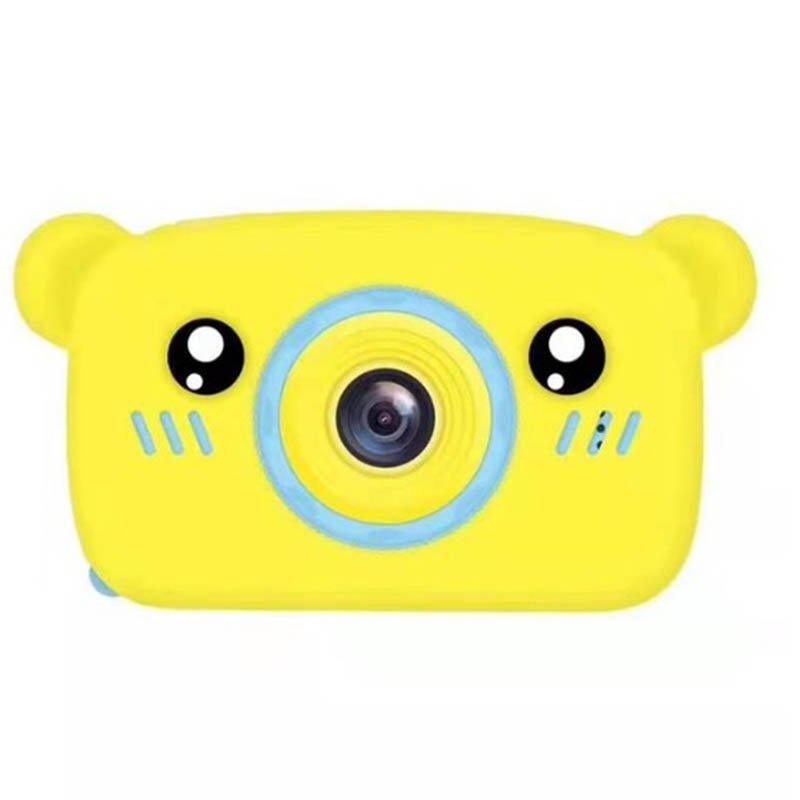 Portable Children Camera Digital Mini Bear Cartoon Camera Long Battery Life Camera yellow