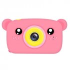 Portable Children Camera Digital Mini Bear Cartoon Camera Long Battery Life Camera Pink