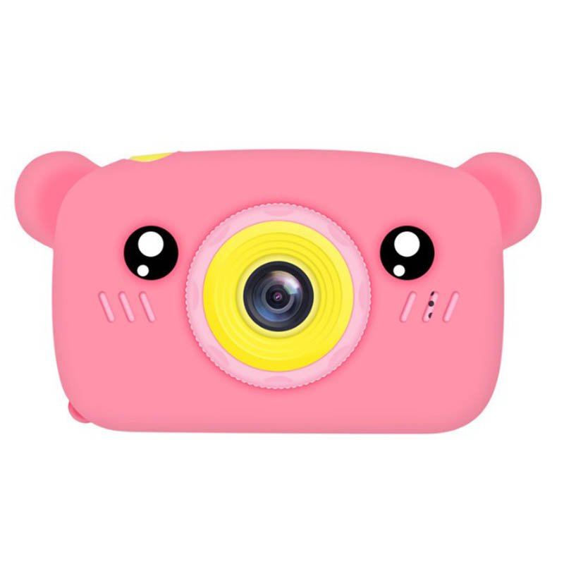 Portable Children Camera Digital Mini Bear Cartoon Camera Long Battery Life Camera Pink