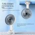 Portable Clip on Electric Fan 3 Speeds Usb Rechargeable Wireless Cooling Fan For Camping Desktop Office White