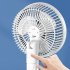 Portable Clip on Electric Fan 3 Speeds Usb Rechargeable Wireless Cooling Fan For Camping Desktop Office White