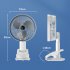 Portable Clip on Electric Fan 3 Speeds Usb Rechargeable Wireless Cooling Fan For Camping Desktop Office White