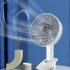 Portable Clip on Electric Fan 3 Speeds Usb Rechargeable Wireless Cooling Fan For Camping Desktop Office White
