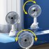 Portable Clip on Electric Fan 3 Speeds Usb Rechargeable Wireless Cooling Fan For Camping Desktop Office White