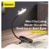 Portable Clip type Led Desk  Lamp 3 level Brightness Stepless Dimmable Wireless Usb Rechargeable 360 Degree Reading Night Light Black