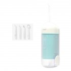 Portable Dental Flosser Teeth Pick, 4 Nozzles Oral Irrigator Waterproof Electric Waterflosser Flossing Machine With 3 Modes 0.5 MM Slim Water Teeth Pick For Orthodontic Population Blue and white upgraded model