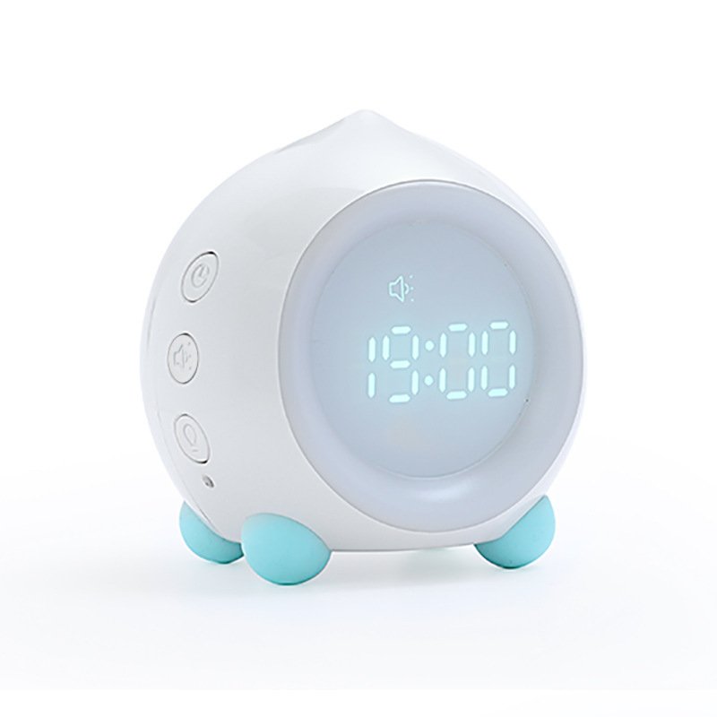 Portable Digital Alarm Clock with Led Light USB Charging Kids Bluetooth Speaker Snooze Clock white_Bluetooth