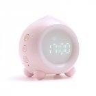 Portable Digital Alarm Clock with Led Light USB Charging Kids Bluetooth Speaker Snooze Clock Pink Bluetooth