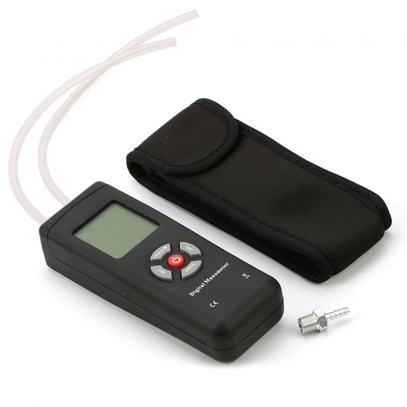 Portable Digital  Manometer Air Pressure Meter Handheld U-type Differential Pressure Meter black